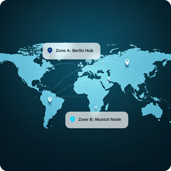 Global warehouse network map